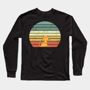 cat watching sunset Long Sleeve T-Shirt